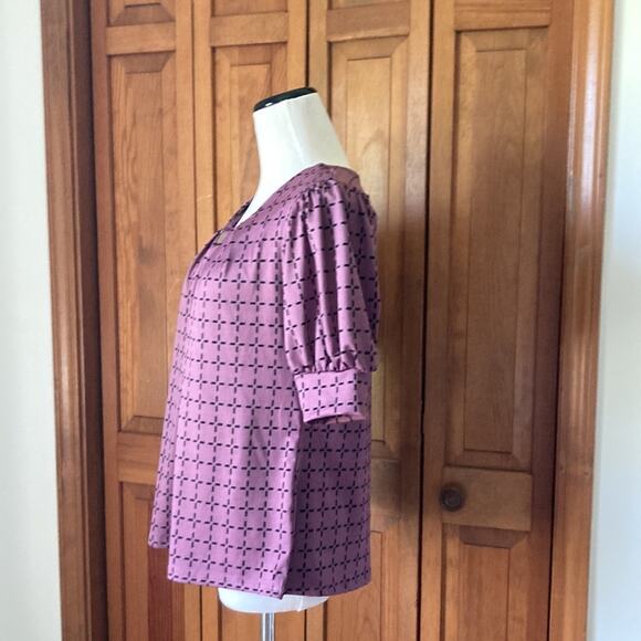 Notations Purple & Black Print Pullover Top, Size MP - Picture 6 of 12